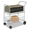 Fellowes Wire Mail Cart, 21-1/2x37.5x39-1/4, Chrome 40912